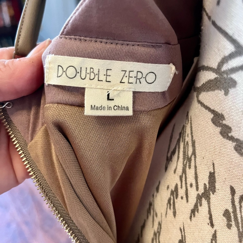 Nwt Double Zero Faux Leather & Chenille Mini Dress Dusty Rose Taupe Junior Large — image 5 of 8